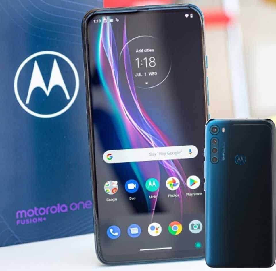 Smartphone Motorola One Fusion Plus Gb Azul Indigo Tela C Mera