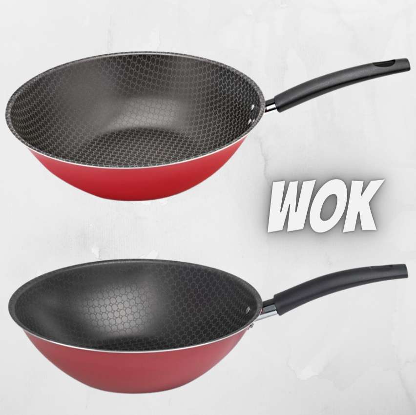 Panela Wok Multiflon Antiaderente Oriental Cm Vermelha Promotop