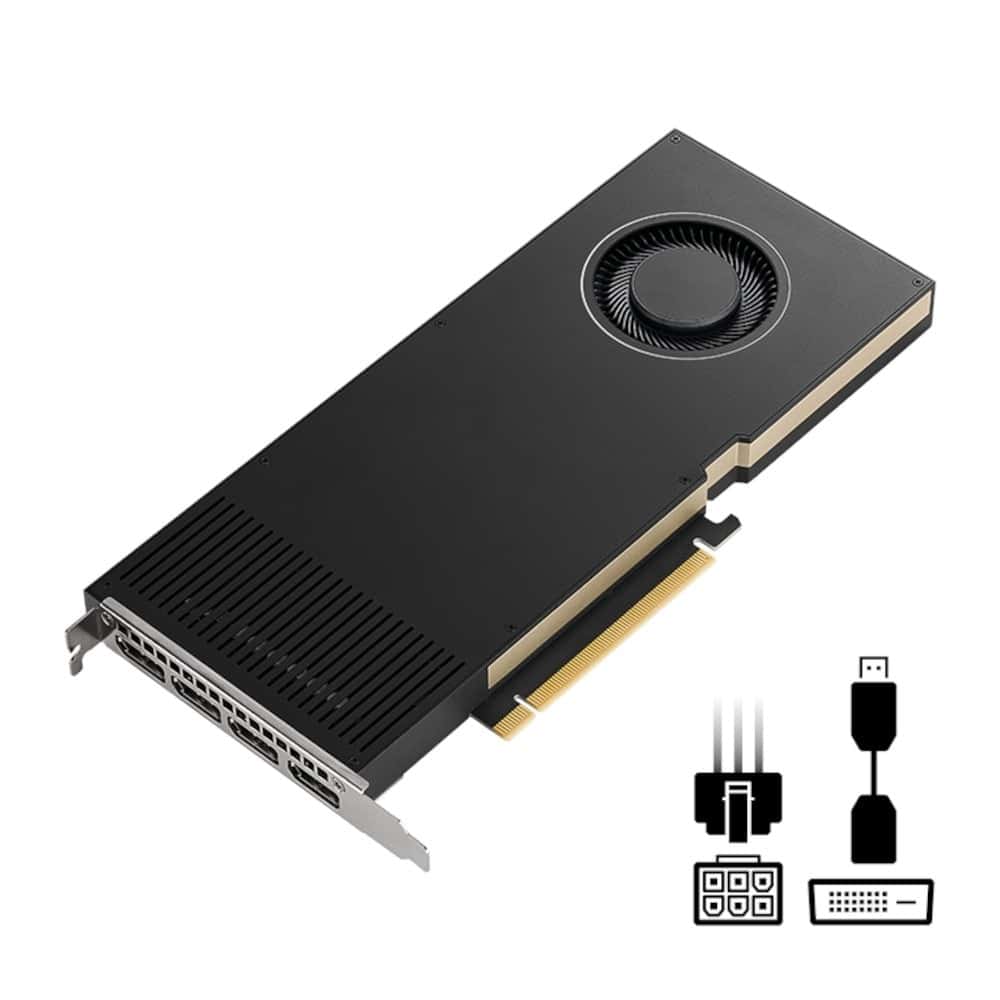 Placa de Vídeo Quadro RTX A4000 PNY NVIDIA 16GB GDDR6 ECC Ray