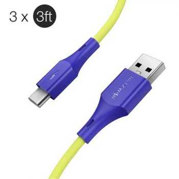 3 unidade BlitzWolf BW-TC14 3A Type-C Cable 0.91m