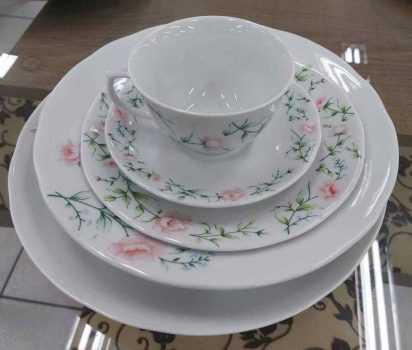 Aparelho de Jantar 20 Peças Schmidt Redondo - Colorido Porcelana Teresa