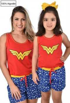 Baby Doll Ayron Fitness Mulher Maravilha Adulto Feminino