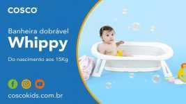 Banheira Infantil Dobrável Cinza Cosco WHIPPY