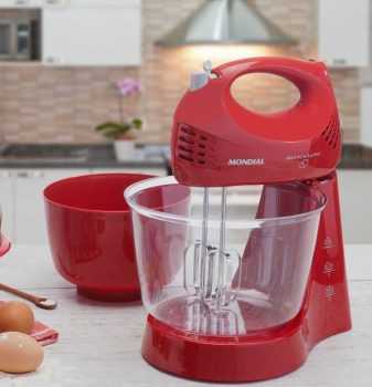 Batedeira Portátil Mondial Vermelha 350W - Pratic Due Red B-39 3 Velocidades
