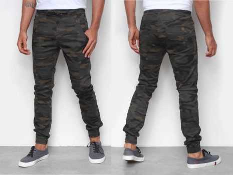 Calça Ecxo Jogger Camuflada Masculina - Verde Militar