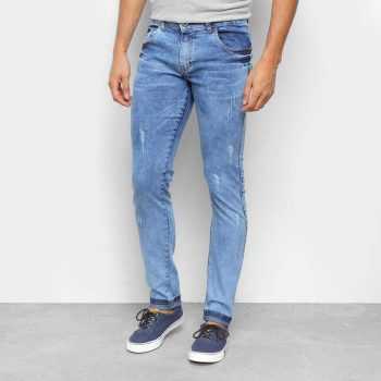 Calça Jeans Coffee Soft Estonada Masculina - Azul