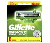 Carga Para Aparelho de Barbear Gillette Mach3 Sensitive Leve 8 Pague 6, Gillette