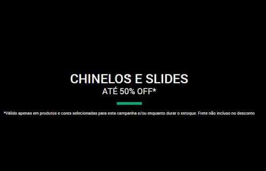 Chinelos e Slides com até 50% de Desconto