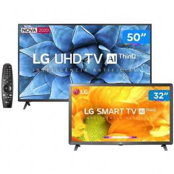 Combo Smart TV 4K LED 50” LG 50UN7310PSC Wi-Fi - Bluetooth Inteligência Artificial + HD LED 32”