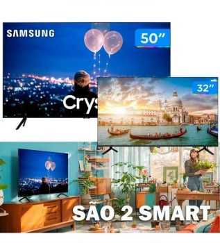 Combo Smart TV Crystal UHD 4K LED 50” Samsung – 50TU8000 Wi-Fi + Smart TV HD D-LED 32” Philco