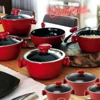 Conjunto de Panelas de Cerâmica Chef, 5 Peças, Pomodoro, Ceraflame