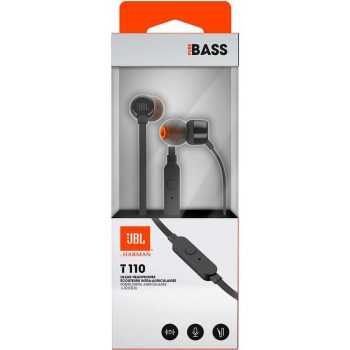 Fone de Ouvido, JBL, Tune 110 Intra-Auricular, Preto