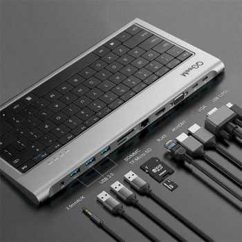 GeeM Aluminum Keyboard 11 In 1 USB-C Hub
