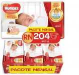 Huggies Pacote Mensal Supreme Care Mega RN, 204 Fraldas