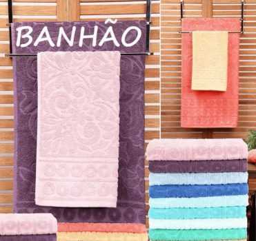 Jogo De Toalha Banhão Bonsai Azul Piscina 5 peças 100% Algodão- Casa & Conforto