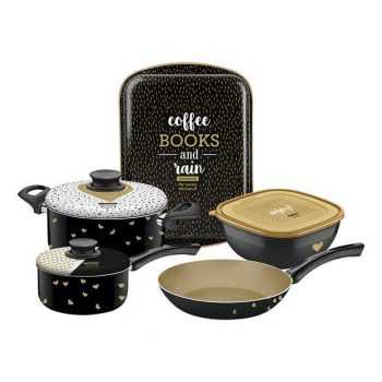 Kit 5pçs Cozinha Tramontina Alumínio My Lovely Preto