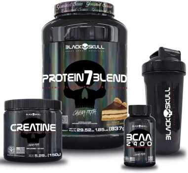 KIT 7 BLEND + BCAA + CREATINA + COQUETELEIRA (T. HOLANDESA)