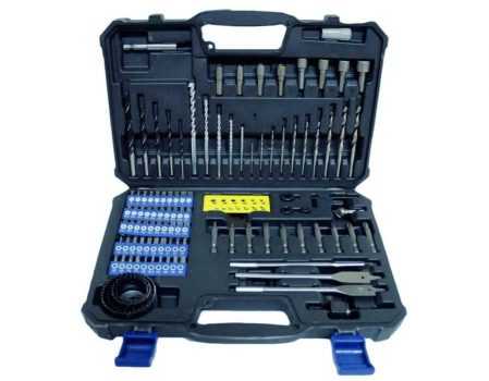 Kit Conjunto Completo De Ferramentas Goodyear Com Brocas, Bits, Serra Copo E Soquetes Com 110 Pecas