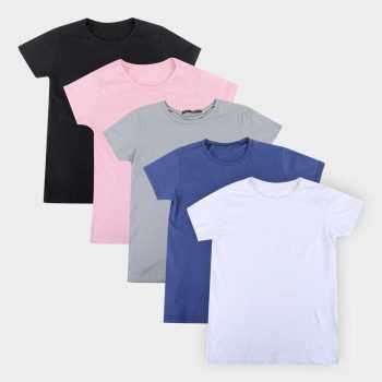 Kit De Camisetas Volare Básicas Com 5 Peças Feminina Colorido
