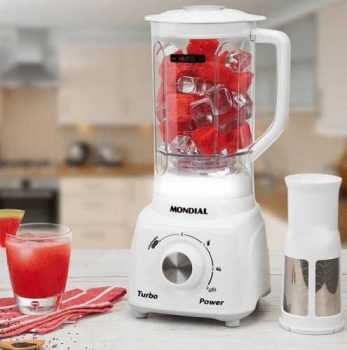 Liquidificador Mondial Turbo Power L-99 WB 2,2L - Branco com Filtro 3 Velocidades 500W 110V