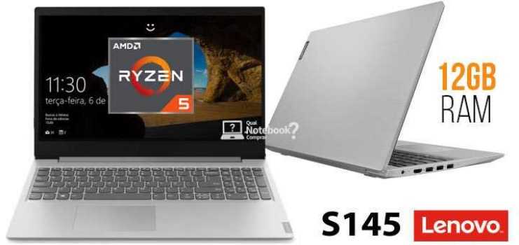 Notebook Lenovo AMD Ryzen 5-3500U 12GB 1TB Tela 15.6" Windows 10 S145 81V70005BR