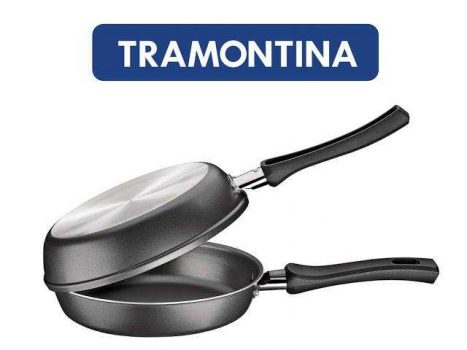 Omeleteira Tramontina em Alumínio com Revestimento Antiaderente Grafite - 20 cm