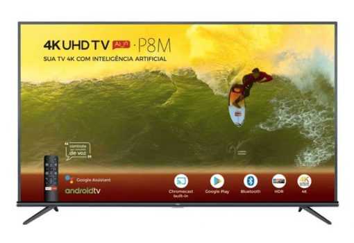 Smart TV 4K LED 50” TCL 50P8M Android Wi-Fi - Bluetooth HDR Inteligência Artificial 3 HDMI 2 USB