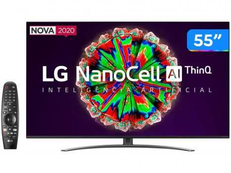 Smart TV 4K NanoCell IPS 55” LG 55NANO81SNA Wi-Fi - Bluetooth HDR Inteligência Artificial 4 HDMI 2 USB