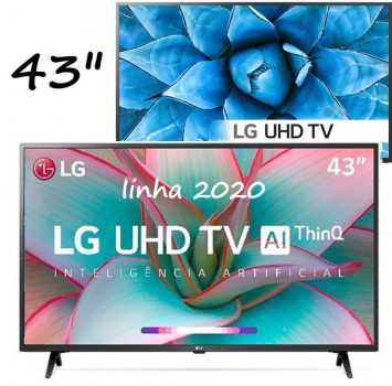 Smart TV LED 43" LG 43UN7300 UHD 4K Bluetooth HDR 10 Thing Ai Google Assistente - Alexa Iot Função Gamer
