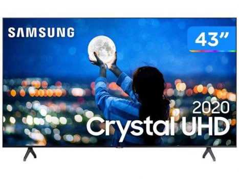 Smart TV LED 43" UHD 4K Samsung 43TU7000 Crystal UHD, HDR, Borda Infinita, Controle Remoto Único, Bluetooth - 2020