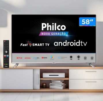 Smart TV LED 58 Philco PTV58G71AGBLS UHD 4K Android TV, Processador Quad Core, Dolby Vision e Áudio, Wi-Fi