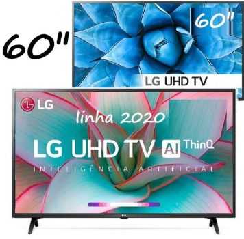 Smart TV Led 60'' LG 60UN7310 Ultra HD 4K AI Conversor Digital Integrado 3 HDMI 2 USB WiFi Preta