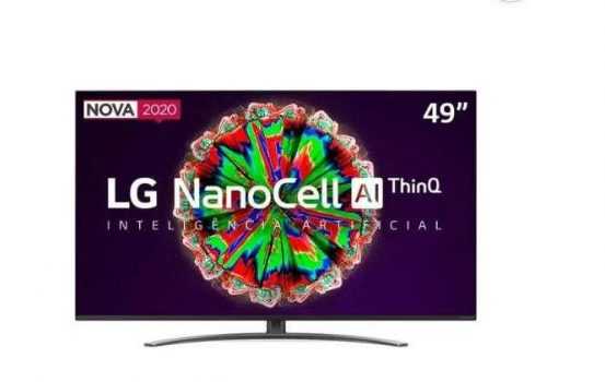 Smart TV LG 49'' 49NANO81 Ultra HD 4K NanoCell IPS WiFi Bluetooth HDR Inteligencia Artificial ThinQAI Google Assistente Alexa IOT