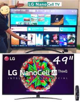 Smart TV LG 49'' 49NANO81 Ultra HD 4K NanoCell IPS WiFi Bluetooth HDR Inteligencia Artificial ThinQAI Google Assistente Alexa IOT