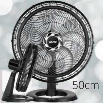 Ventilador Arno Turbo Silêncio 50cm VF50 Preto/Prata - 110V
