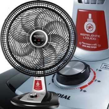 Ventilador de Mesa Mondial VTX-40-8P 40cm com Função Repelente Líquido - Preto