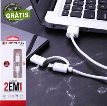 Xtrax Cabo 2X1 Micro Usb C/Adaptador