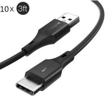 10 unidade BlitzWolf BW-TC14 3A Type-C Cable 0.91m