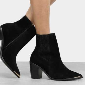 Bota Country Vizzano Salto Bloco Bico Fino Feminina