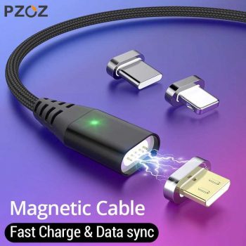 Cabo Magnético PZOZ USB Tipo-C/Micro USB/Lightning