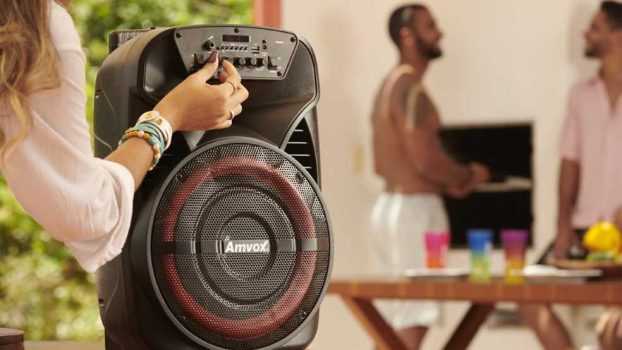 Caixa Amplificadora Amvox ACA 280 Black, Bluetooth, USB, Entrada Auxiliar - 280W