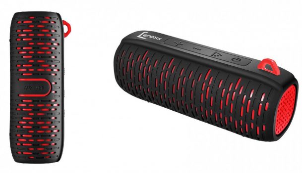 Caixa de Som Speaker Lenoxx BT502VP Antirespingo Bluetooth Cartão Micro SD 15w - Preto e Vermelho