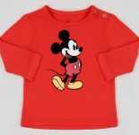 Camiseta infantil mickey manga longa vermelha