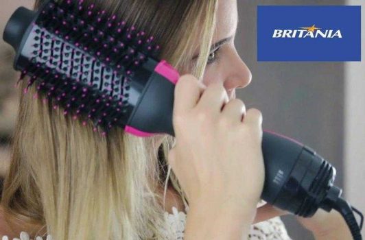 Escova Secadora Britânia Soft BEC02 1200W Preta/Rosa 127V