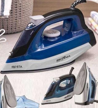 Ferro de Passar a Vapor e a Seco Britânia - FB197A Azul e Preto