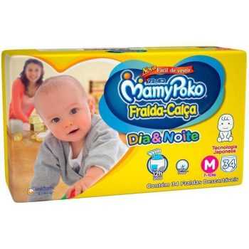 Fralda MamyPoko Dia&Noite Jumbo Calça Tam. M - 7 a 10kg 34 Unidades
