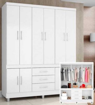 Guarda-Roupa Araplac Sintra II com 10 Portas e 2 Gavetas