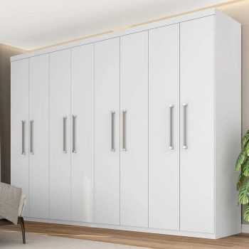 Guarda Roupa Casal Lauren 8 Portas Branco - Moveis Arapongas
