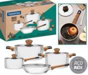 Jogo De Panelas Inox 4 Peças Tramontina 65180310 Brava Fundo Triplo