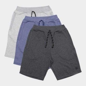 Kit Bermuda Costão Fashion Style C/ 3 Peças Masculina Preto,Cinza - M